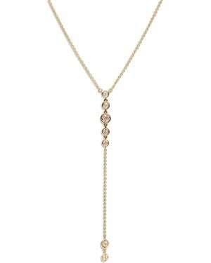 Carbon & Hyde Diamond Bezel Starstruck Yellow Gold Lariat Necklace - White