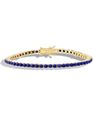 Jennifer Meyer Large 4 Prong Lapis Yellow Gold Tennis Bracelet - Multicolor