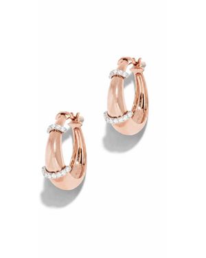L'Atelier Nawbar Buoy Size 3 Rose Gold Hoop Earrings - White