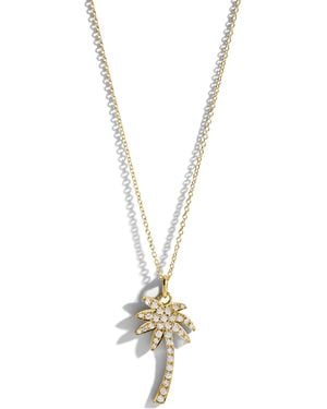 Jennifer Meyer Large Diamond Palm Tree Yellow Gold Necklace - Metallic