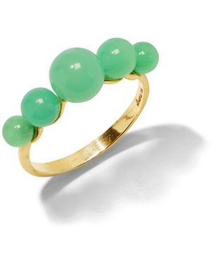 Irene Neuwirth Graduated Chrysoprase Gumball Yellow Gold Ring - Green