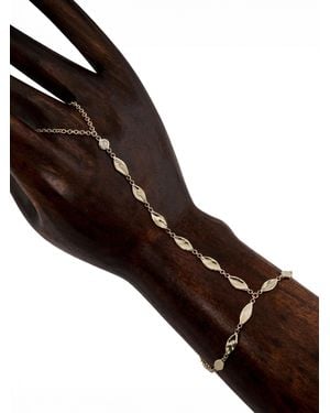 Jacquie Aiche Diamond Hammered Marquise Finger Bracelet - Brown