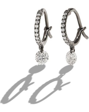 Raphaele Canot Set Free Diamond Blackened Gold Mini Hoop Earrings - Metallic