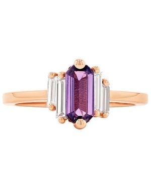 Suzanne Kalan One Of A Kind Purple Sapphire And Diamond Rose Gold Ring - Pink