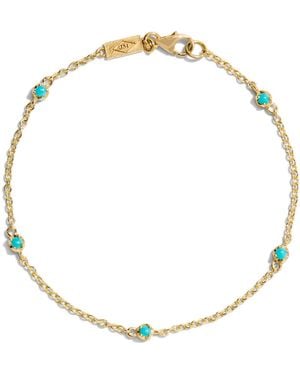 Jennifer Meyer 5 Illusion Set Turquoise Yellow Gold Bracelet - Metallic