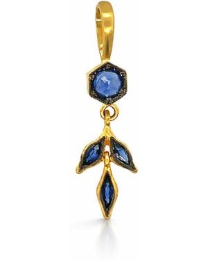 Cathy Waterman Blue Sapphire Marquise Wheat Yellow Gold Charm