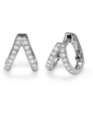 Carbon & Hyde Split Huggie White Gold Earrings