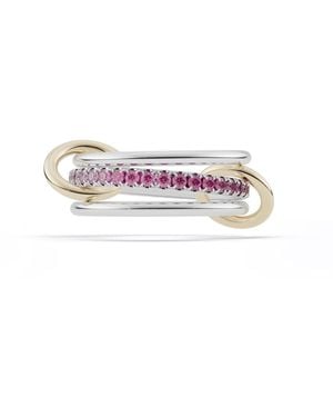 Spinelli Kilcollin Tigris Sg Gris Pink Ombre Sterling Silver & Yellow Gold Ring - White