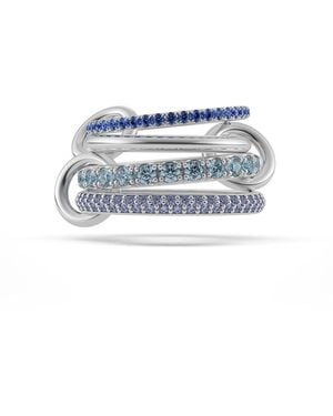 Spinelli Kilcollin Iris Blue Sapphire, Aquamarine & Tanzanite Sterling Silver Ring