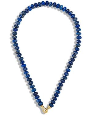 Kate Collins Lapis Rondelle Beaded Necklace - Blue