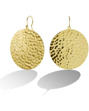 Jennifer Meyer Large Hammered Disc Yellow Gold Earrings - Metallic