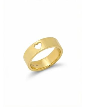 Jennifer Meyer Wide Ellen Yellow Gold Band With Open Heart Detail - Metallic