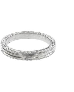 Cathy Waterman Triple Milgrain Platinum Ring - White