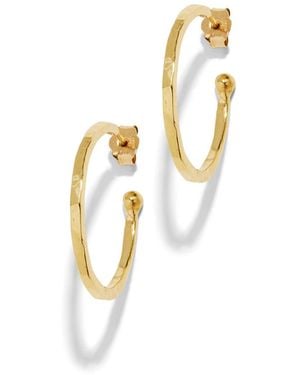 Jennifer Meyer Small Hammered Yellow Gold Hoop Earrings, Memo - Metallic