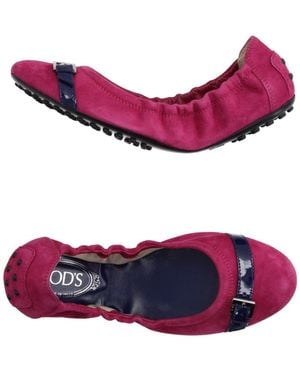 Tod's Fuchsia Ballet Flats Soft Leather - Purple