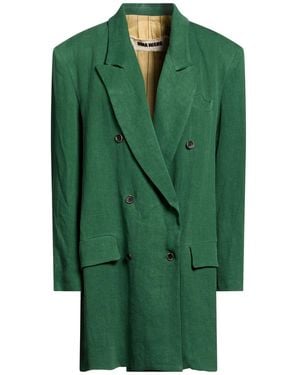 Uma Wang Overcoat & Trench Coat Linen - Green