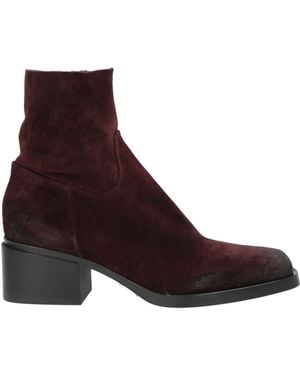 Elena Iachi Burgundy Ankle Boots Leather - Purple