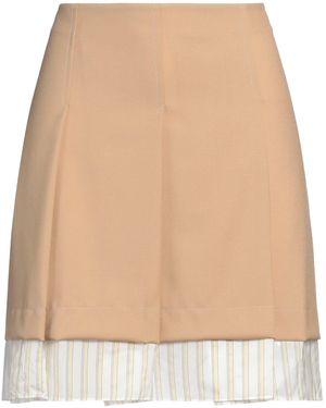 Marni Camel Mini Skirt Virgin Wool, Cupro - Natural