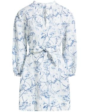 120% Lino Mini Dress Linen - Blue