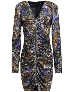 Just Cavalli Mini Dress Polyester, Metallic Polyester, Elastane - Gray