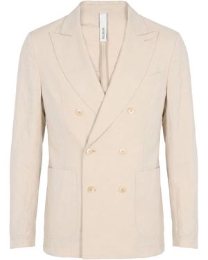 DISTRETTO 12 Sand Blazer Viscose, Linen - Natural