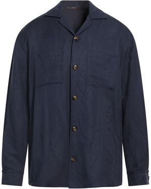 Canali Jacket Linen, Silk - Blue