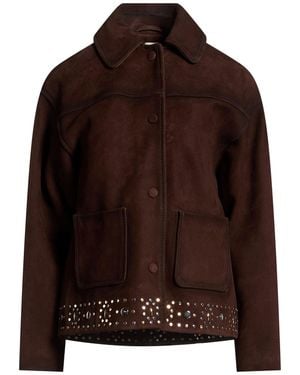 Sandro Chocolate Jacket Lambskin - Brown