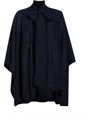 Gentry Portofino Midnight Cape Alpaca Wool, Mohair Wool, Viscose, Polyamide, Polyester - Blue