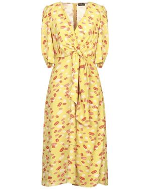Elisabetta Franchi Lime Midi Dress Polyester - Metallic