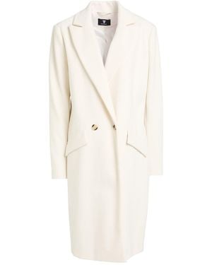 Fracomina Collection Ivory Coat Polyester, Rayon - White
