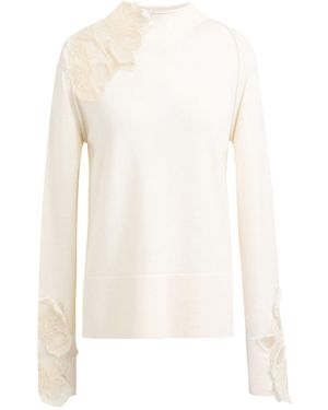 Ermanno Scervino Cream Turtleneck Virgin Wool - White
