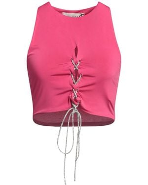 Haveone Fuchsia Top Polyester, Elastic Fibers - Pink