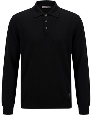 Corneliani Polo Shirt Virgin Wool - Black