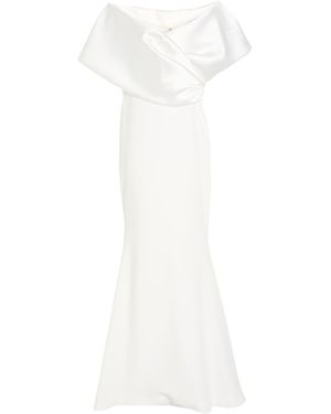 Rhea Costa Maxi Dress Polyester, Elastane - White