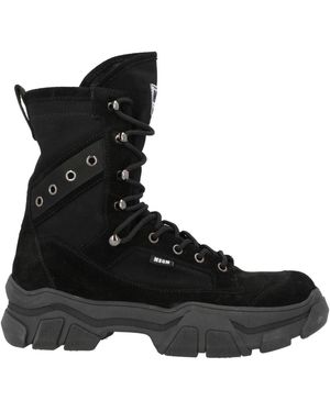 MSGM Ankle Boots Leather, Textile Fibers - Black