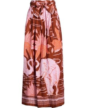 CONNOR & BLAKE Tan Maxi Skirt Cotton - Red