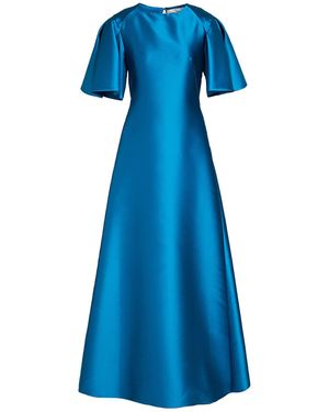 Alberta Ferretti Deep Maxi Dress Polyester, Silk - Blue