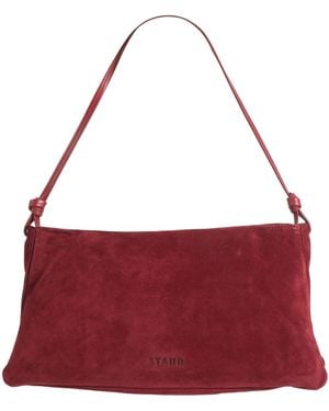 STAUD Burgundy Handbag Leather - Red