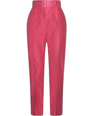 Dolce & Gabbana Fuchsia Trousers Silk - Red