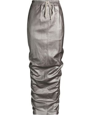 Rick Owens Maxi Skirt Lambskin - Gray