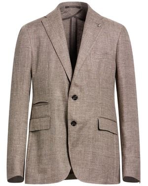 Tagliatore Blazer Linen, Virgin Wool - Brown