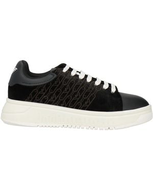 Emporio Armani Trainers Leather, Textile Fibres - Black