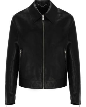 Lanvin Schwarze lederjacke mit kragen