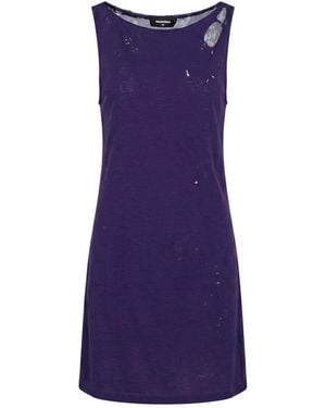 DSquared² Mini Dress Cotton, Viscose - Purple