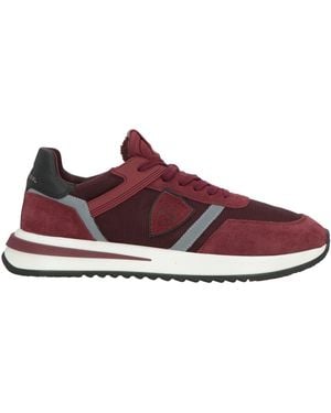 Philippe Model Burgundy Sneakers Leather, Textile Fibers - Brown