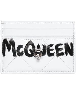 McQueen 'mcqueen Graffiti' Cardholder With Skull - White