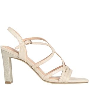 Menbur Ivory Sandals Textile Fibres - Natural