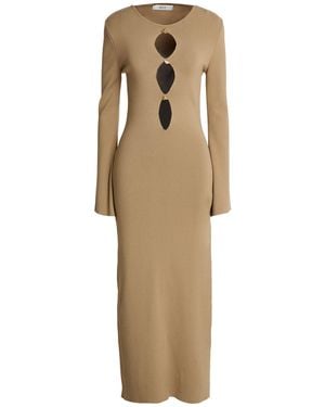 Akep Camel Maxi Dress Viscose - Natural
