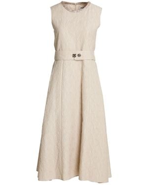 Max Mara Midi Dress Cotton, Silk, Acrylic, Metallic Fiber - Natural