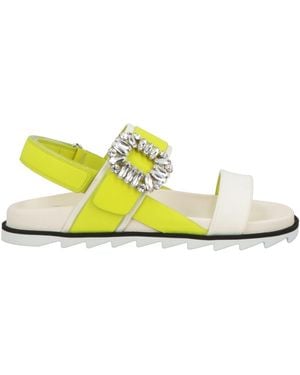 Roger Vivier Lime Sandals Textile Fibers, Leather - Yellow